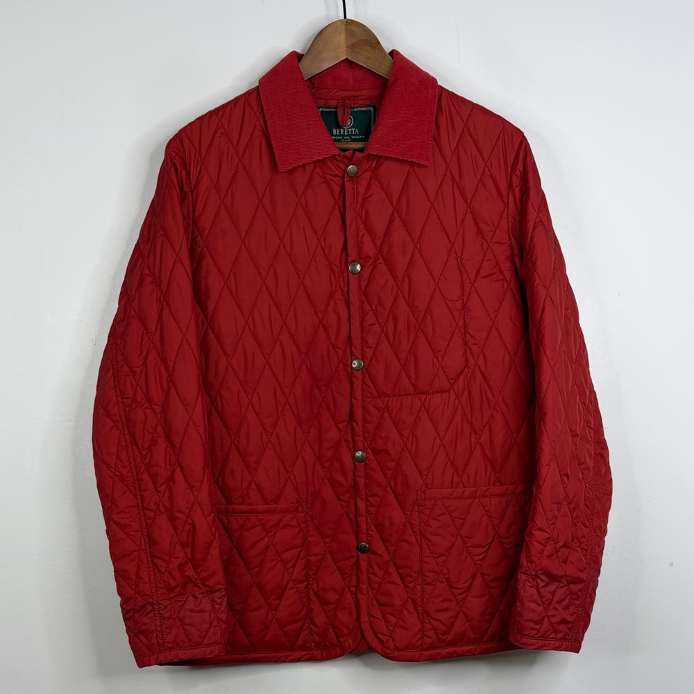 Beretta Quilted Jacket Mens US 40 Red Polyamide Workwear Hunting Made in Italy